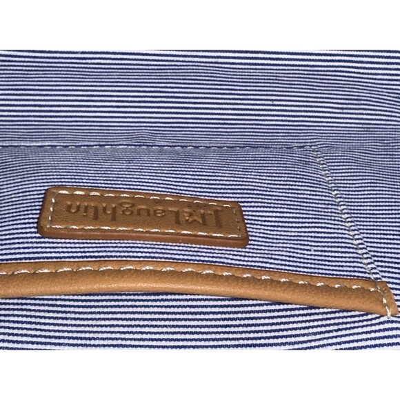 J McLaughlin Eugenie Raffia Pattern Wood Crossbody Bag - Picture 9 of 10